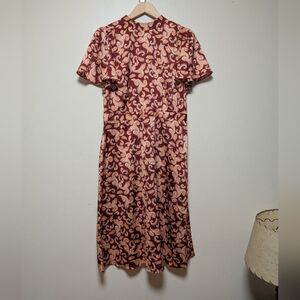 Ann Taylor Factory Women’s Rust Orange Paisley Midi Dress – Size 10